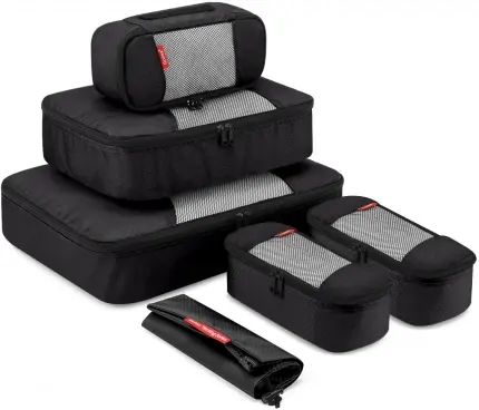 Sacs De Compression De Voyage - Set 4 Pièces étanches Et Réutilisables, Gain De Place Valise Et Sac à Dos