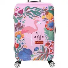 housse de protection valise soute flamant rose